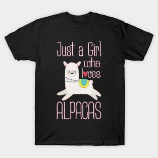 Just A Girl Who Loves Alpacas - Funny Alpacas Llamas T-Shirt